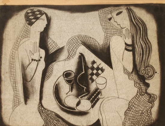 " Due donne con tavolo " (1920)